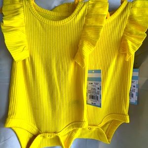 Cat & Jack NWT yellow ruffle‎ onesie
